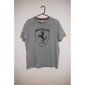 PUMA Ferrari Racing T Shirt Men's Size L Gray Automotive Motorsport‎ Branded
